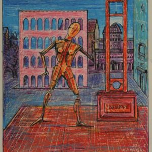 Guillotine. 1993, pastel on paper, 20,5x17
