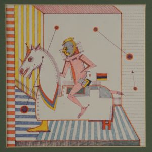 Knight. 1990, pastel on paper, 20x20