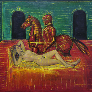 Knight and the Woman. 2002, oil on canvas, 100x90