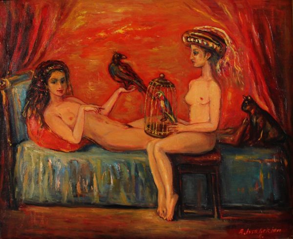 Meeting, 1996, oil on canvas, 70x70
