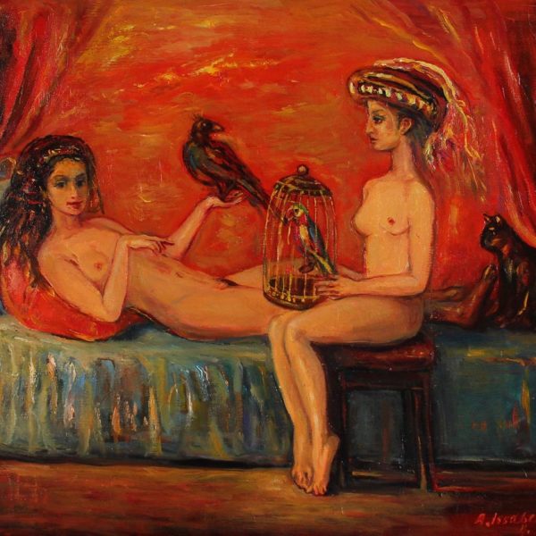 Meeting, 1996, oil on canvas, 70x70