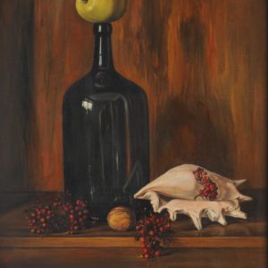 Stiil life with an Apple, oil on canvas, 60x50 A. Nalbandyan Collection)
