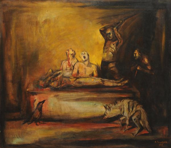 Feast of the Hyenas. 1989, oil on canvas, 105x110
