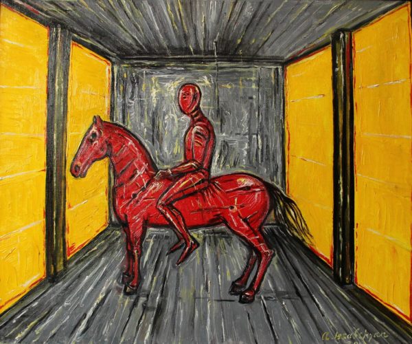 Red horse, yellow walls. 2013, oil on canvas, 54x65