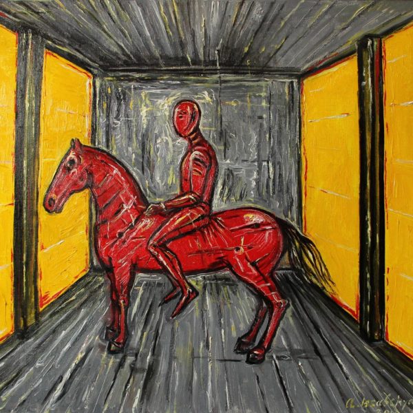 Red horse, yellow walls. 2013, oil on canvas, 54x65