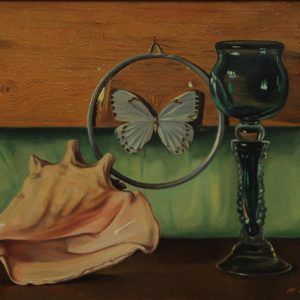 Still Life with a Butterfly. 1995, oil on canvas, 49x39