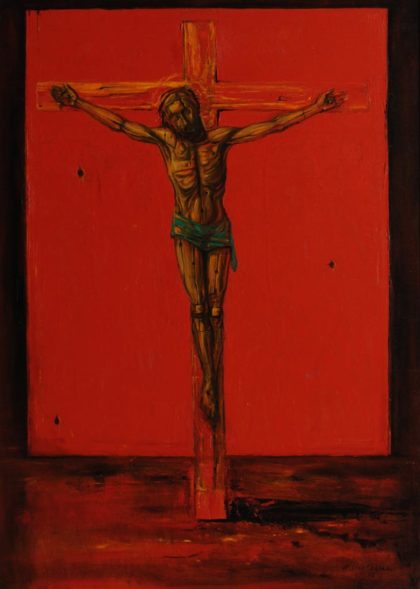 Փայտե Քրիստոսը խաչի վրա, 1996, կտավ, յուղաներկ, 112x81