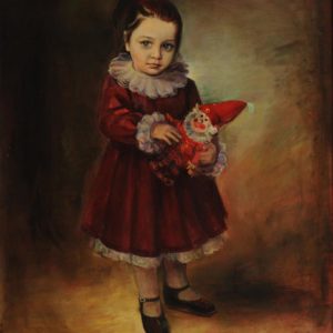 Little Anna with a Dwarf. 1989, oil on canvas, 100x80