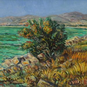 Rosehip in Sevan․ oil on canvas, 41x51