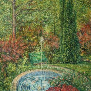 The small pool and garden «My Garden» serie. 2015, oil on canvas, 81x63