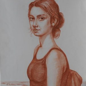 Աննայի դիմանկարը․ 2001, թուղթ, սանգինա, 65 x 50