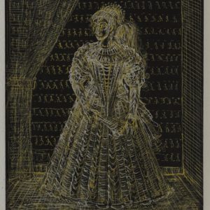 Infanta. 2003, gold ink on paper, 26 x 21