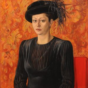 Ֆլորենտական գլխարկով կինը, 2001, կտավ, յուղաներկ, 75x70