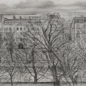 The Seine from Cite des Arts. 1996, pencil on paper, 29 x 41