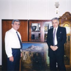 In the RA Defense Ministry. Donation of the Zoravar Andranik to Minister Serzh Sargsian