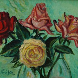 Roses․ Study, 2010, oil on canvas, 22x33