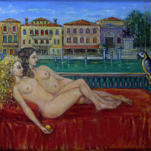 In the balcony (Venice) . 2013, oil on canvas, 40x50
