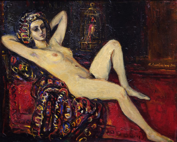 Nude with a Parrot. 2001, oil on canvas, 45x55