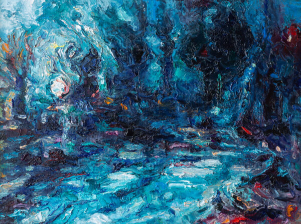 BLUE MOOD․ 2022, oil on canvas, 21x28 cm