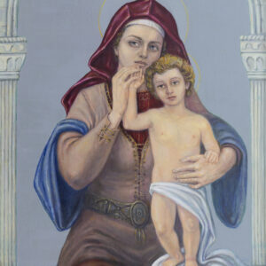 Մարիամ աստվածածինեը մանուկ քրիստոսի հետ․ 2023, կտավ, յուղաներկ (Մայր Աթոռ Սուրբ էջմիածին)
